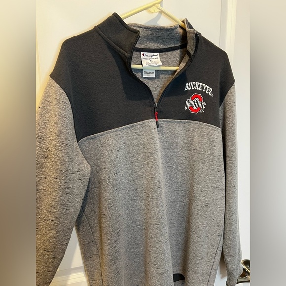 Champion Ohio State Buckeyes 1/4 Zip Pullover Size M | Grey Blue - Picture 6 of 10